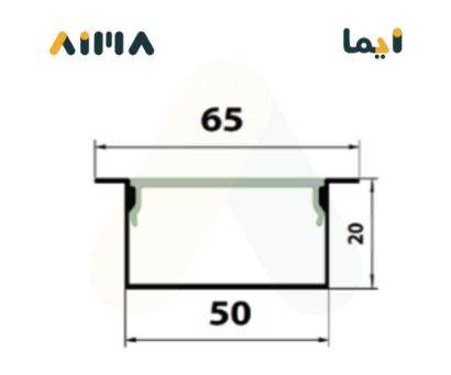 صورة نيو باور ألمنيوم بروفايل مخفي جداري سقفي طول 3 متر مقاس 5020